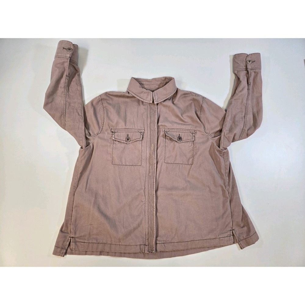 Abercrombie & Fitch Women's Heavy Cotton Shirt Jacket Mauve Size L, minor stain
